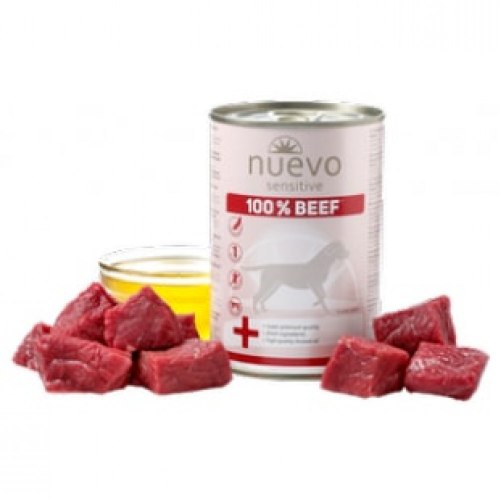 Консерва NUEVO SENSITIVE с чувствительным пищеварением 100% говядина, 400 г