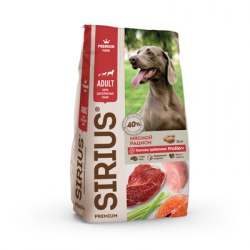 Сухой корм SIRIUS для взрослых собак Мясной рацион (20 кг)