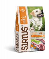 Сухой корм SIRIUS для взрослых собак, Ягненок и рис (20 кг)