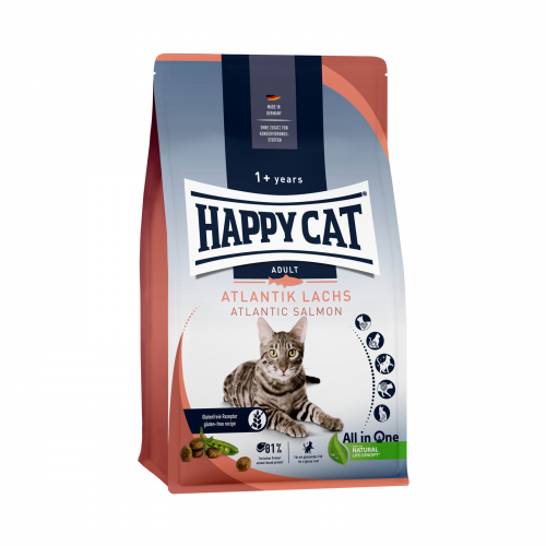 Сухой корм Happy Cat Culinary Atlantik-Lachs 33/15 для взрослых кошек с нежным лососем, горошком и розмарином, 10 кг