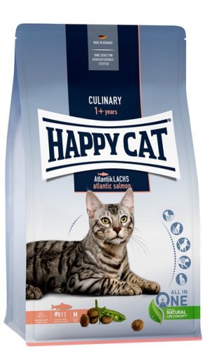 Сухой корм Happy Cat Culinary Atlantik-Lachs 33/15 для взрослых кошек с нежным лососем, горошком и розмарином, 10 кг