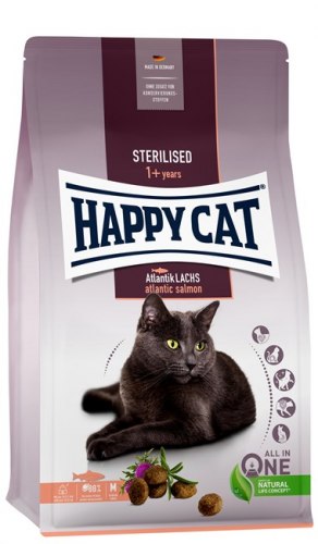 Сухой корм Happy Cat Sterilised Adult Atlantik-Lachs 37/10,5 для каст. и стер. к. с атл. лососем 10 кг
