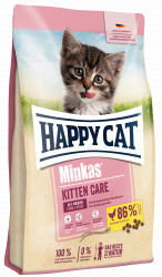 Сухой корм Happy Cat Minkas Kitten Care 32/18 (домашняя птица) для котят начиная с 4-й недели жизни и беременных и кормящих кошек 10 кг