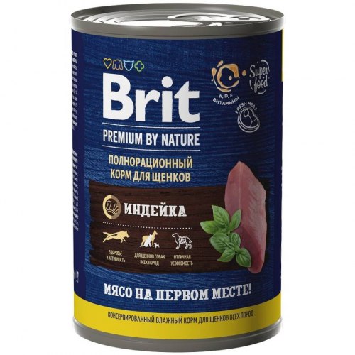 Консерва Brit Premium для щенков всех пород с индейкой, 410 г