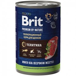 Консерва Brit Premium для щенков всех пород с телятиной Premium by Nature, 410 г