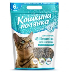 Наполнитель Кошкина Полянка для кошачьего туалета Silicamix Сила кислорода, впитывающий 6л