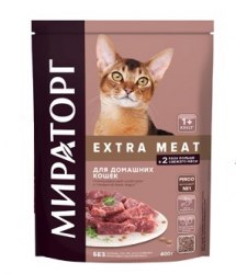 Сухой корм Мираторг " Extra Meat" Black Angus, для домашних кошек старше 1 года, с говядиной, 10 кг