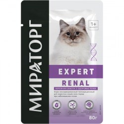 Влажный корм Мираторг Expert Renal 85г, для взр.кошек при заболевании почек, 80г