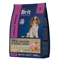Сухой корм Brit Premium Dog Adult Small. Для взрослых собак мелких пород с курицей 1кг
