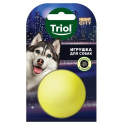 Игрушка Triol Night City, для собак из винила Мяч-неон, диам.50мм