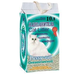 Наполнитель Pussy-cat впитывающий океанический 10 л