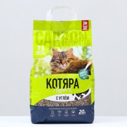 Наполнитель КОТЯРА комкующийся (вулканическая глина) с углем 20 л