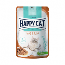 Влажный корм Happy Cat Skin&coat уход за кожей и шерстью,кусочки в соусе 85 г