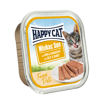 Влажный корм Happy Cat Minkas DUO паштет из говядины и кролика 100 г