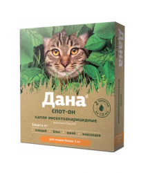 Капли от блох и клещей Дана для кошек более 3 кг - 1 пип