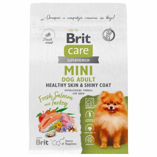 Сухой корм Brit Care MINI dog adult Healthy Skin&Shiny Coat 400 г