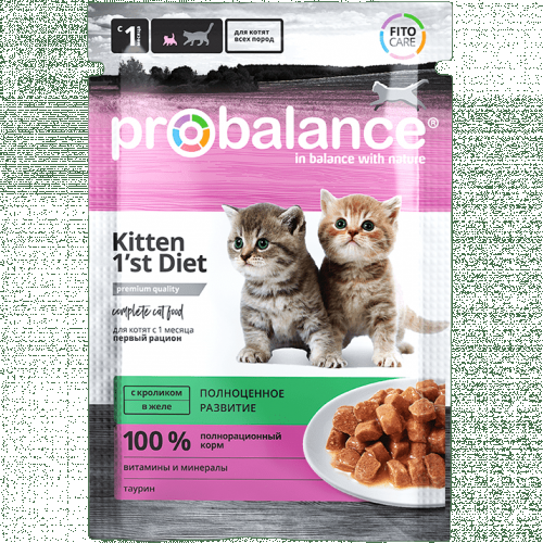 Консерва ProBalance Kitten для котят с кроликом в желе 85 г