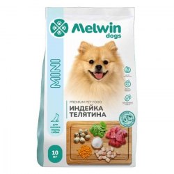 Сухой корм Melwin для мелких пород с индейкой и телятиной 10 кг
