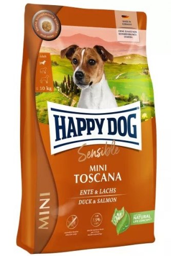 Сухой корм НА РАЗВЕС Happy Dog Mini Toscana для собак до 10 кг. Утка и лосось 1 кг