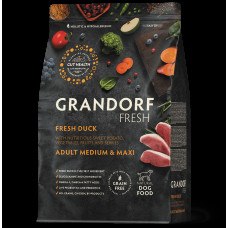 Сухой корм НА РАЗВЕС GRANDORF DOG Fresh probiotic Duck&Sweet Potato Adult MEDIUM&MAXI BREEDS (свежая утка с бататом) 1 кг