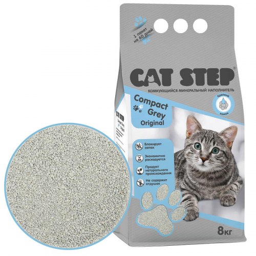 Наполнитель минеральный Cat Step Compact Gray Original комкующийся без аромата 5л