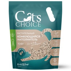 Наполнитель Cats Choice растительный комкующийся наполнитель, аромат"Кофе" 6 л