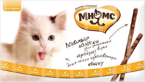 Лакомство Мнямс Палочки для котов из цыпленка и печени 5г