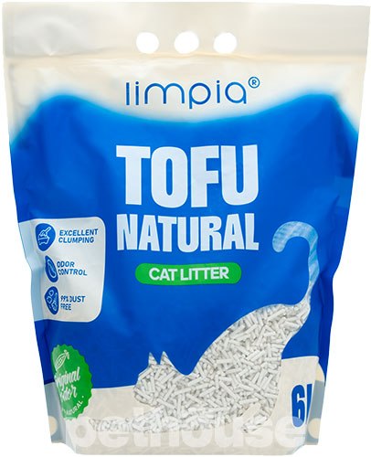 Наполнитель Limpia Tofu Natural соевый комкующийся без запаха 6л