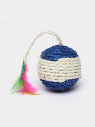 Игрушка КотикиСобачки Мяч из сизаля с пером,ь 26 см