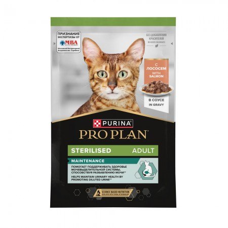 Консерва PURINA Pro Plan sterilised с лососем в соусе 85 г