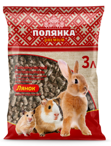 Наполнитель Полянка премиум гипоаллергенный на основе льна 3 л