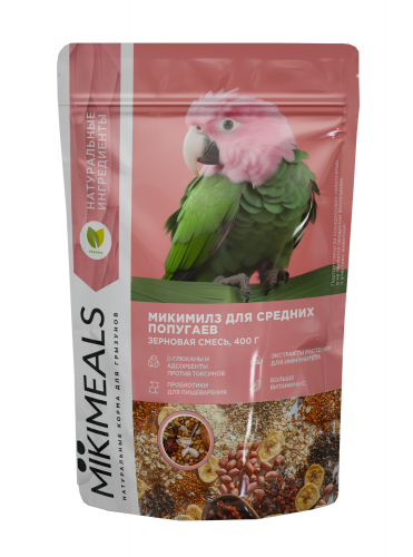Корм MIKIMEALS для средних попугаев 400 г