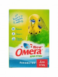 Лакомство Омега Нео + для птиц мультивитаминное с биотином 50 г