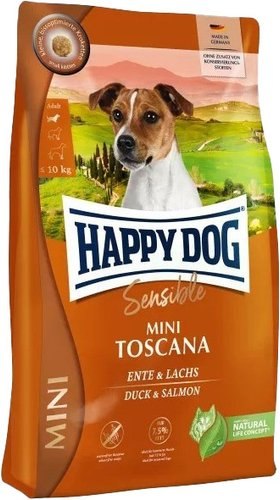 Сухой корм Happy Dog 61300 Mini Toscana Утка и лосось 10 кг