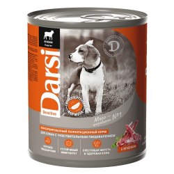 Консерва Darsi для собак с чувствительным пищеварением (Ягненок) 850 г