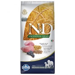 Сухой корм Farmina N&D Ancestral Grain Dog Lamb & Blueberry Puppy MINI 7 кг. Для щенков низкозерновой МИНИ ягнёнок и черника