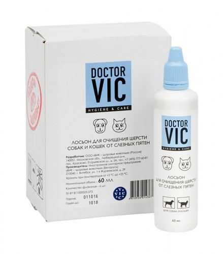 Лосьон Doctor VIC для очищения шерсти от слезных пятен, 60 мл