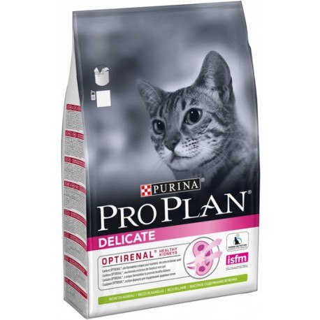 Сухой корм Pro Plan DELICATE для взрослых кошек с чувствительным пищеварением, с ягненком 400 г