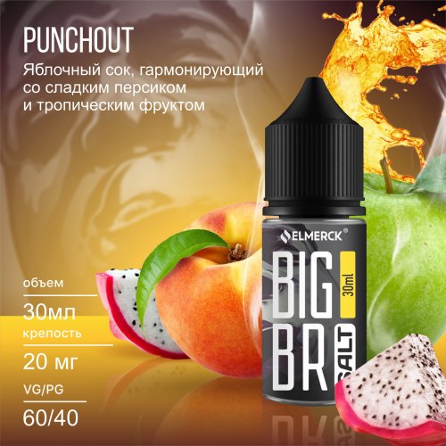 Жидкость BIG BRO SALT Punchout (Сок яблоко персик) 30мл 45мг