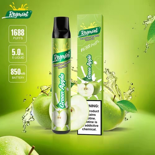 Одноразовый POD ReyMont 1688 puff - Green Apple, 5%