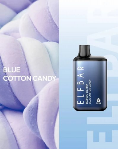 Одноразовый POD Elf Bar BC5000 Ultra Blue Cotton Candy 5%