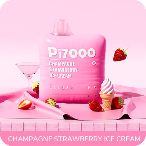 Одноразовый Elf Bar Pi7000 Champagne Strawberry Ice Cream