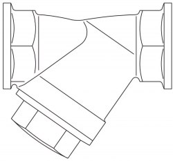 Сетчатый патрон Oventrop Ду25, 1"ВР, PN16, бронза, размер ячеек 0.6 мм