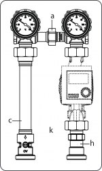 Система обвязки котла Regumat S-180 DN 25 Oventrop без насоса, с универсальной изоляцией