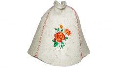 Шапка для бани и сауны «Роза» с вышивкой OBSI 131039