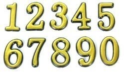 Цифра дверного номера Антал 0-9 золото H5см