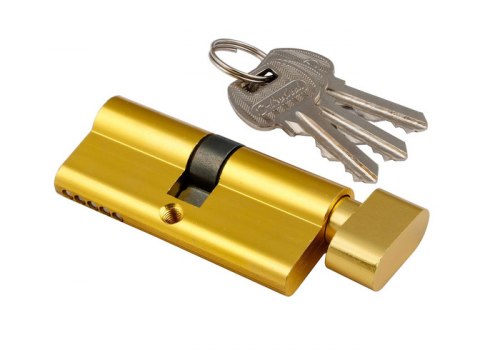 Цилиндровый механизм S-Locked AL-60 PB золото ключ/вертушка