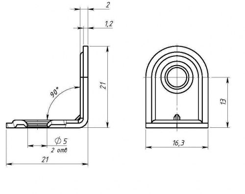 Кронштейн мебельный Металлист МК-1 20*20 цинк