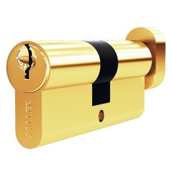 Механизм цилиндровый SOLLER FV3 золото (60мм, 3 ключа) ключ/вертушка, латунь/металл