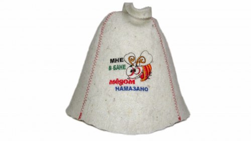 Шапка для бани и сауны «Мне в бане медом намазано» с вышивкой OBSI 131025